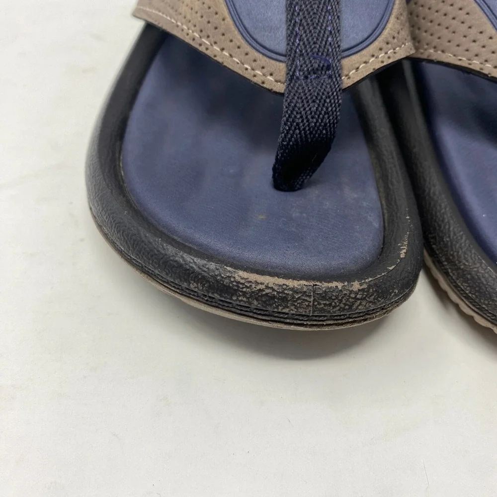 O'rageous Blue Brown Flip Flop Sandals Orageous Youth Boys Size 4‎